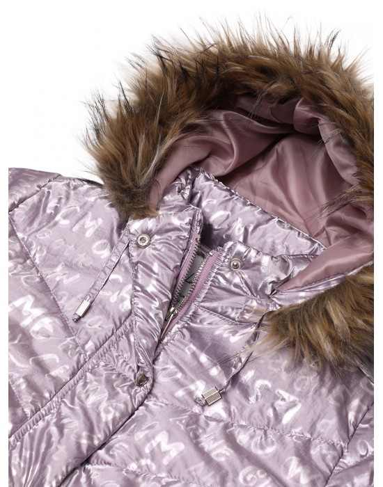 Girls  Quilted printed jacket lavender